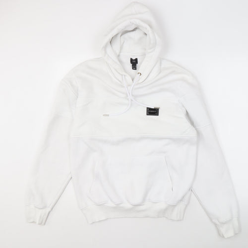 River Island Men's White Pullover Hoodie S
