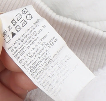 River Island Men's White Pullover Hoodie S