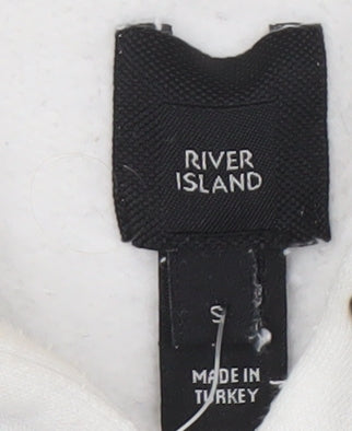 River Island Men's White Pullover Hoodie S