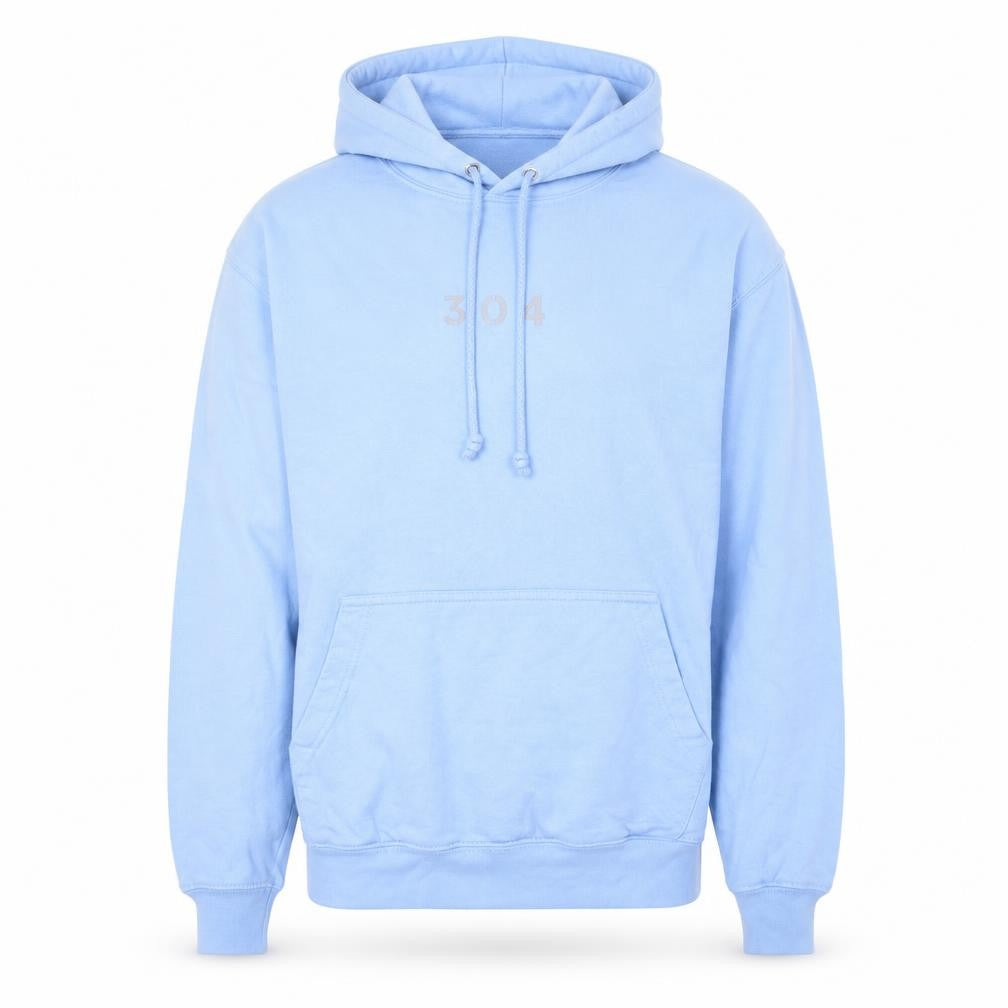 Front view of 304 Men's Blue Pullover Hoodie -, size S