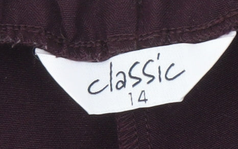 Classic Women's Purple Trousers, Size 14, Zip Closure