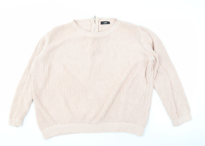 Wallis Women's Beige Crew Neck Jumper Size L