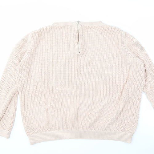 Wallis Women's Beige Crew Neck Jumper Size L
