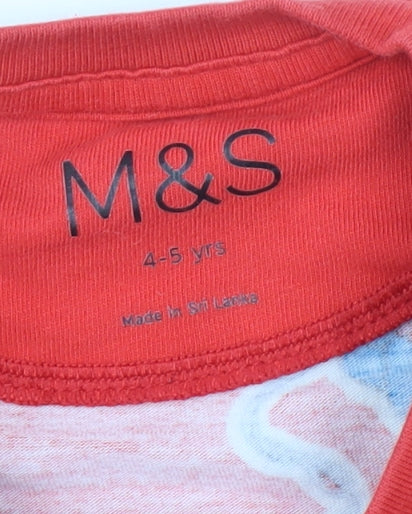 Marks and Spencer Boys Red Spider-Man Pyjama Top 4-5 Years