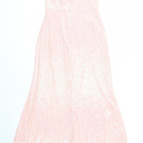 Morgan & Co. Pink Sequin Long Dress, S, Party
