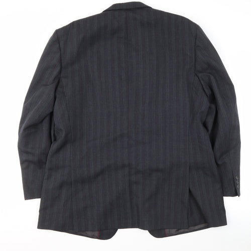 Daniel Drescott Men's Grey Striped Blazer, Size 46R