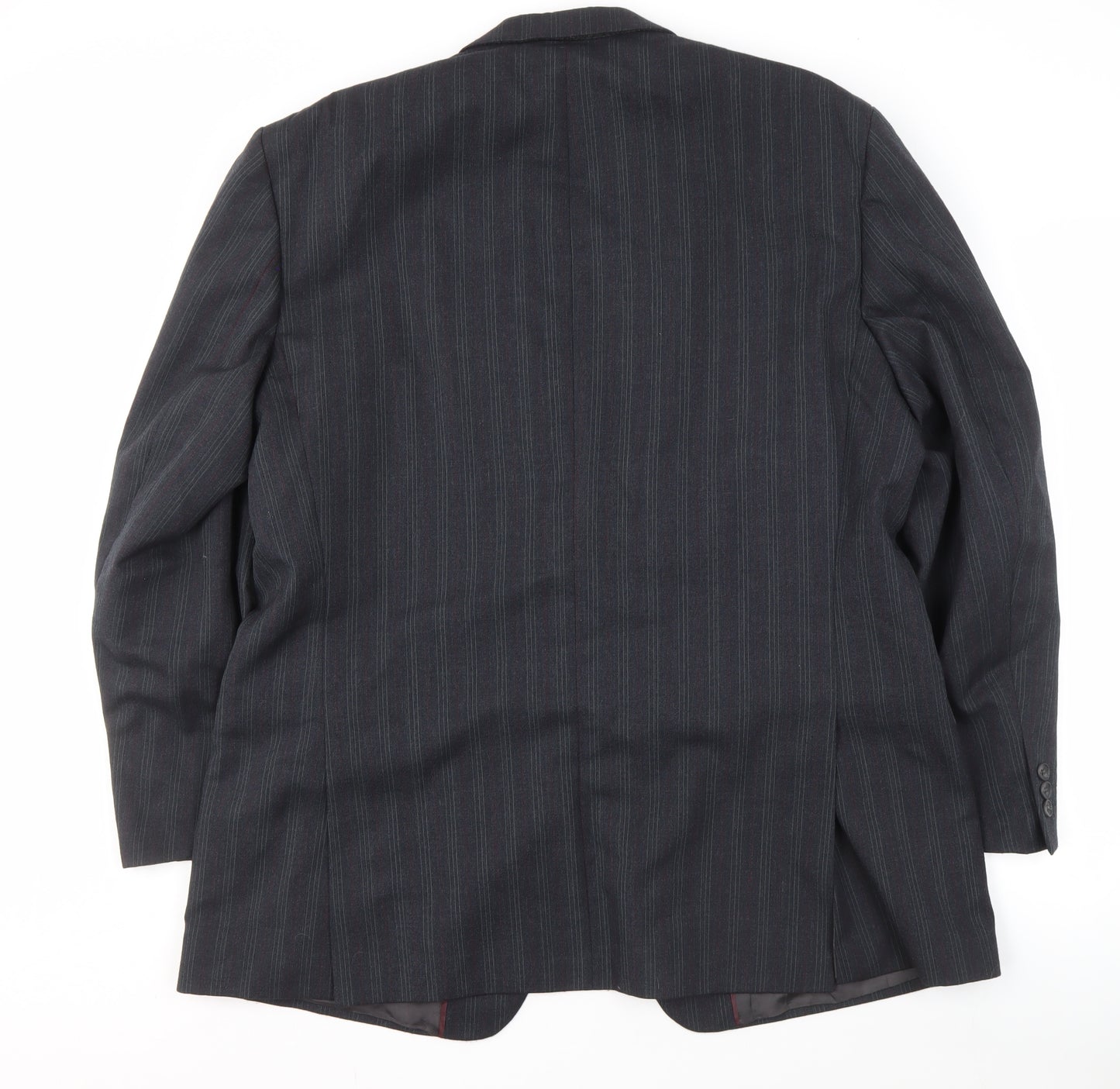 Daniel Drescott Men's Grey Striped Blazer, Size 46R