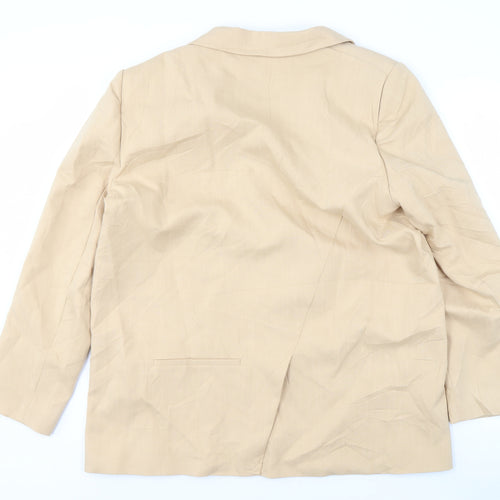 Zara Women Beige Blazer Size 16 with Notch Lapel