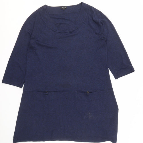 Jaeger Women's Blue Half Sleeve Jersey Dress Size 16