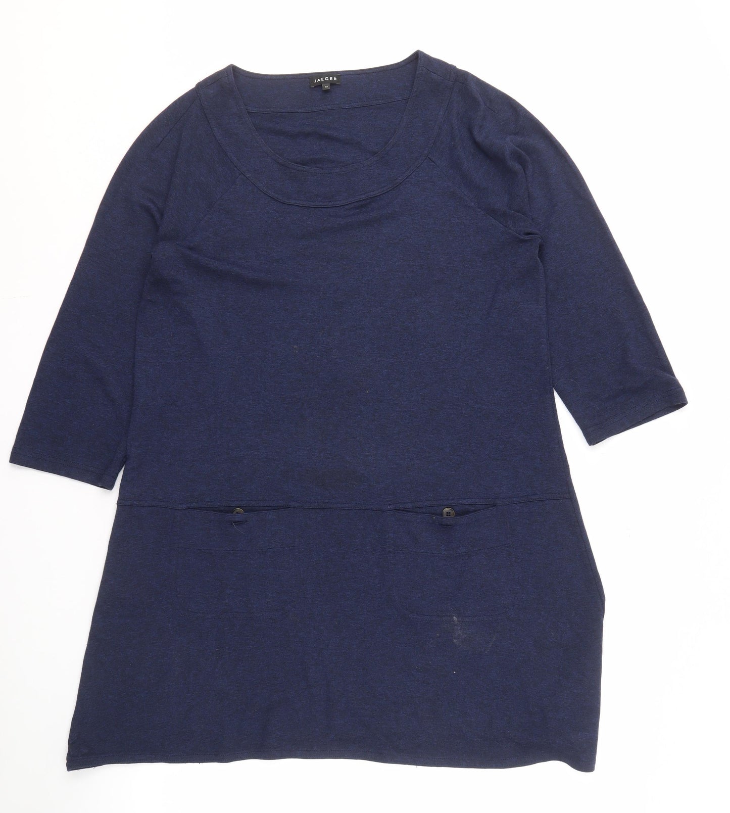 Jaeger Women's Blue Half Sleeve Jersey Dress Size 16