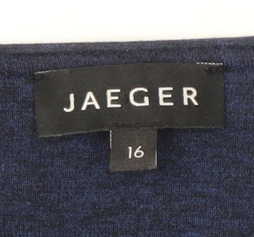 Jaeger Women's Blue Half Sleeve Jersey Dress Size 16
