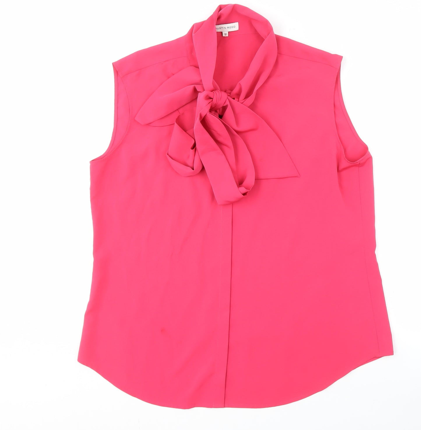 Austin Reed Women's Pink Blouse Size 18 Sleeveless Bow