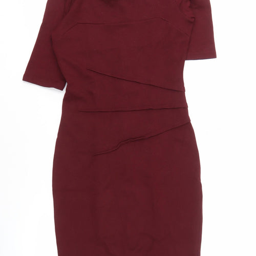 Baukjen Women's Red Sheath Half Sleeve Dress Size 10