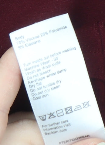 Baukjen Women's Red Sheath Half Sleeve Dress Size 10