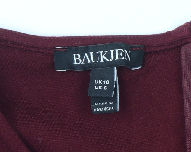 Baukjen Women's Red Sheath Half Sleeve Dress Size 10