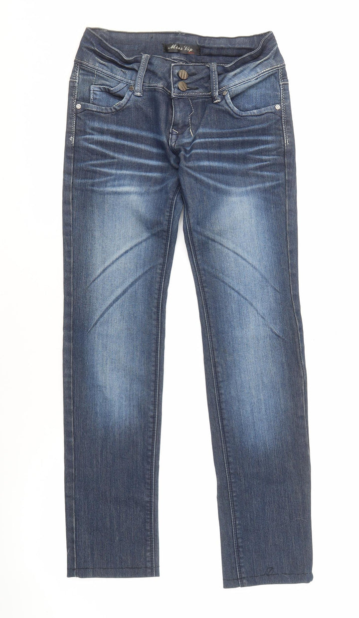 Miss Vip Women's Blue Skinny Jeans, Size 8, Medium Wash