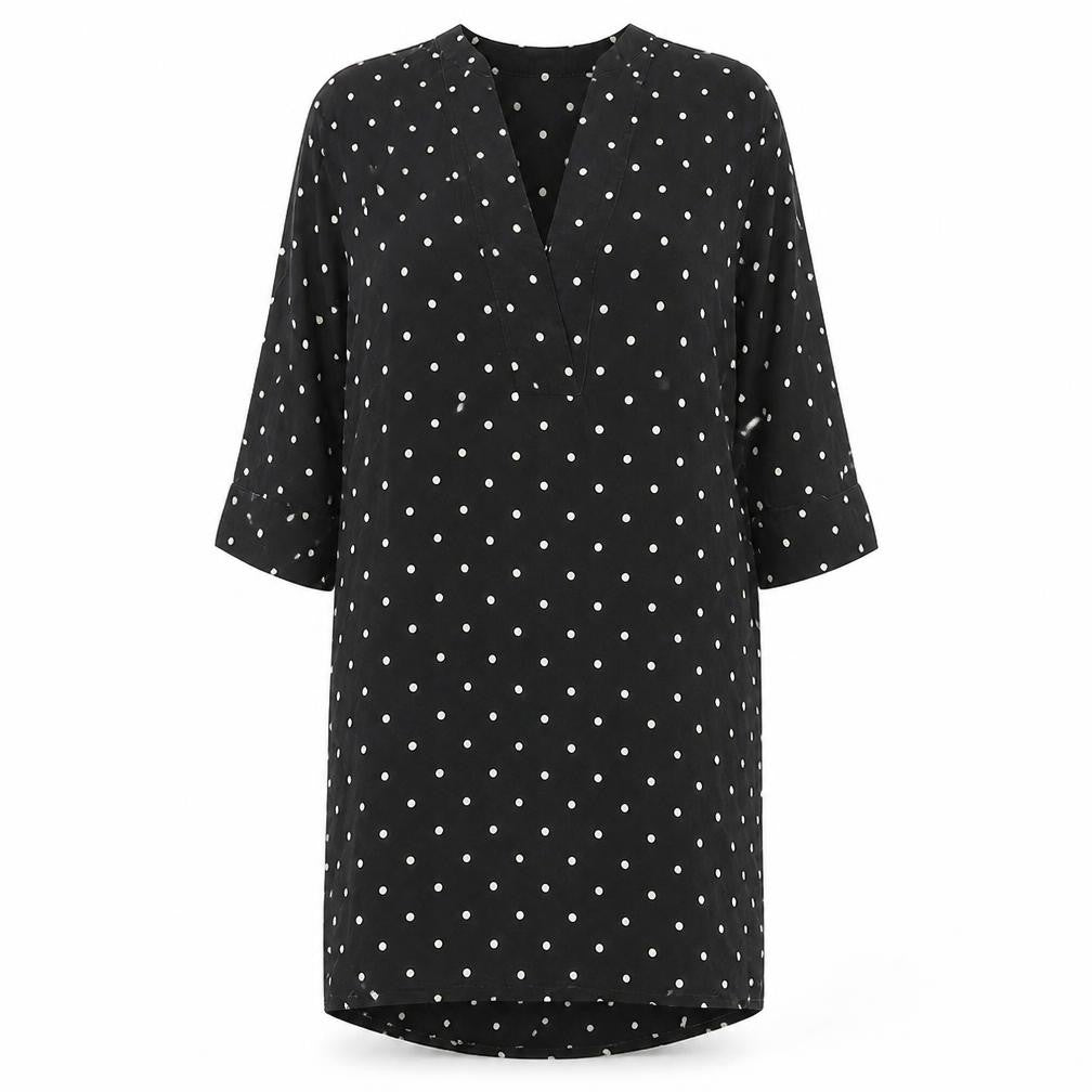 Whistles Women's Black Polka Dot Shirt Dress Size 8