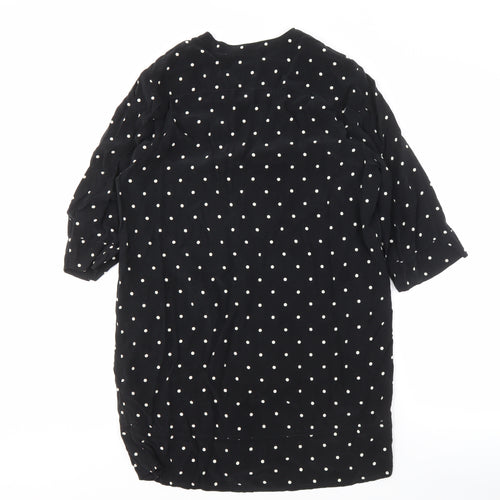 Whistles Women's Black Polka Dot Shirt Dress Size 8