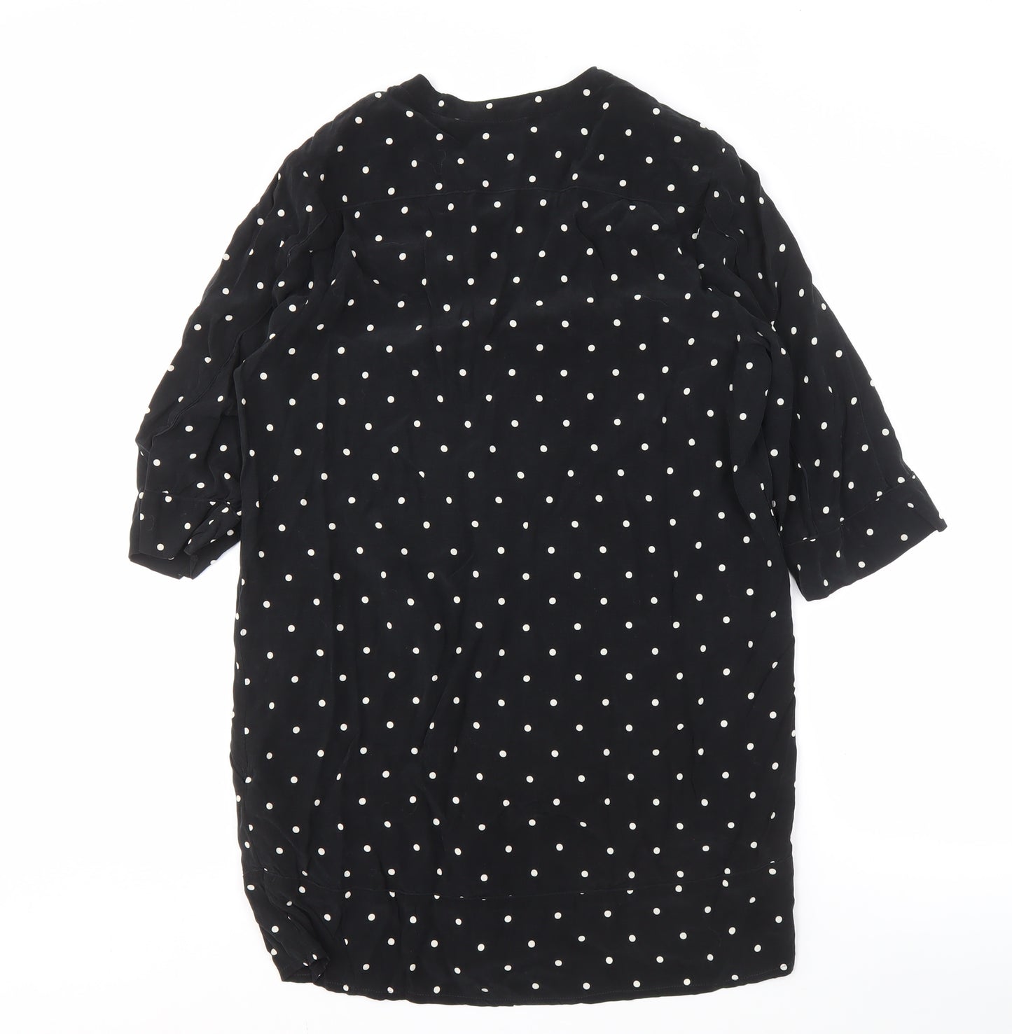 Whistles Women's Black Polka Dot Shirt Dress Size 8