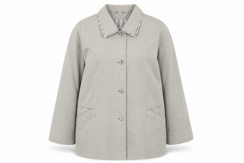 Front view of Isle Collection Women's Green Coat, size 16