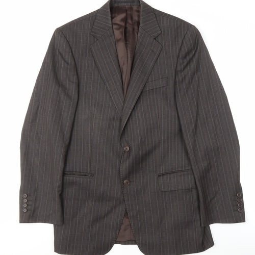 Magee Men's Brown Striped Blazer 38 Regular Fit