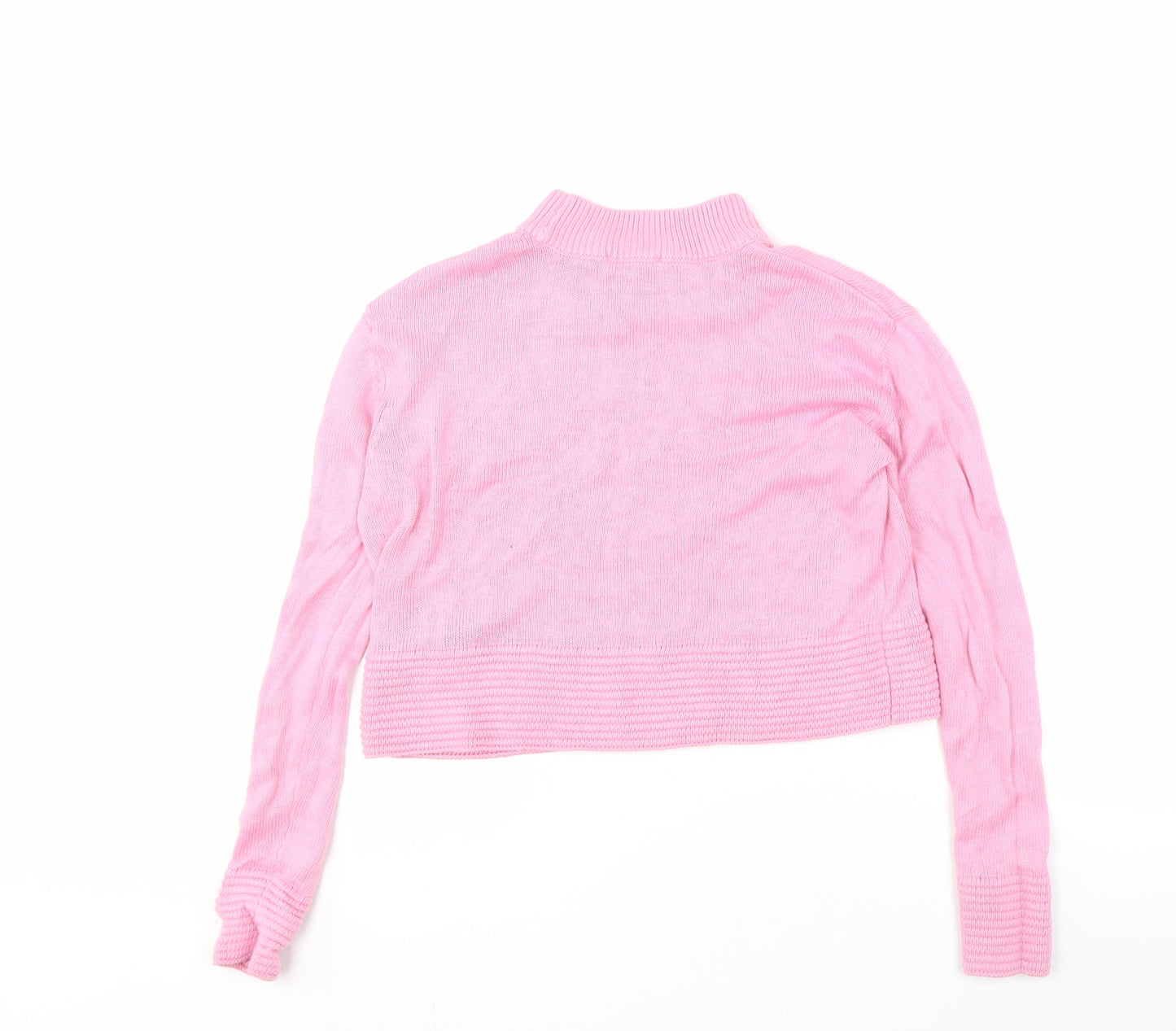 Topshop Women's Pink High Neck Pullover Jumper
