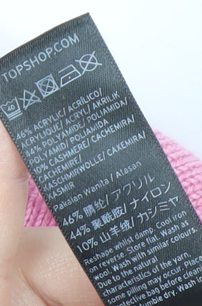 Topshop Women's Pink High Neck Pullover Jumper