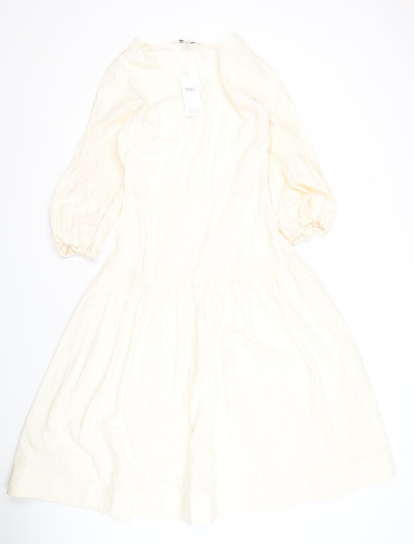 Marks and Spencer Ivory Petite Dress - Size 8