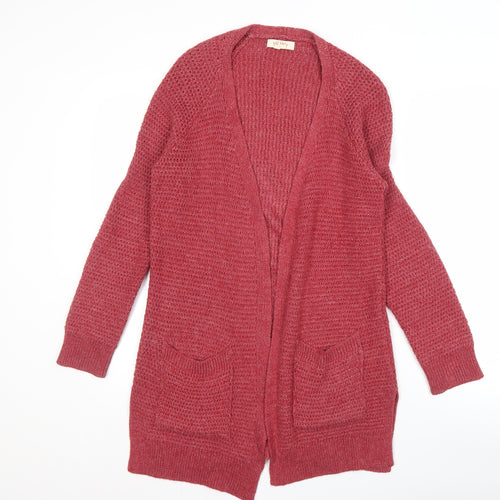 Fat Face Women's Red Cardigan UK 6 V-Neck Knit