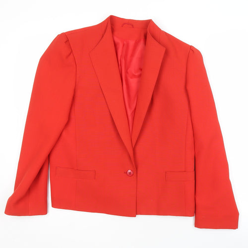 C&A Women's Red Notch Lapel Blazer, Size 12