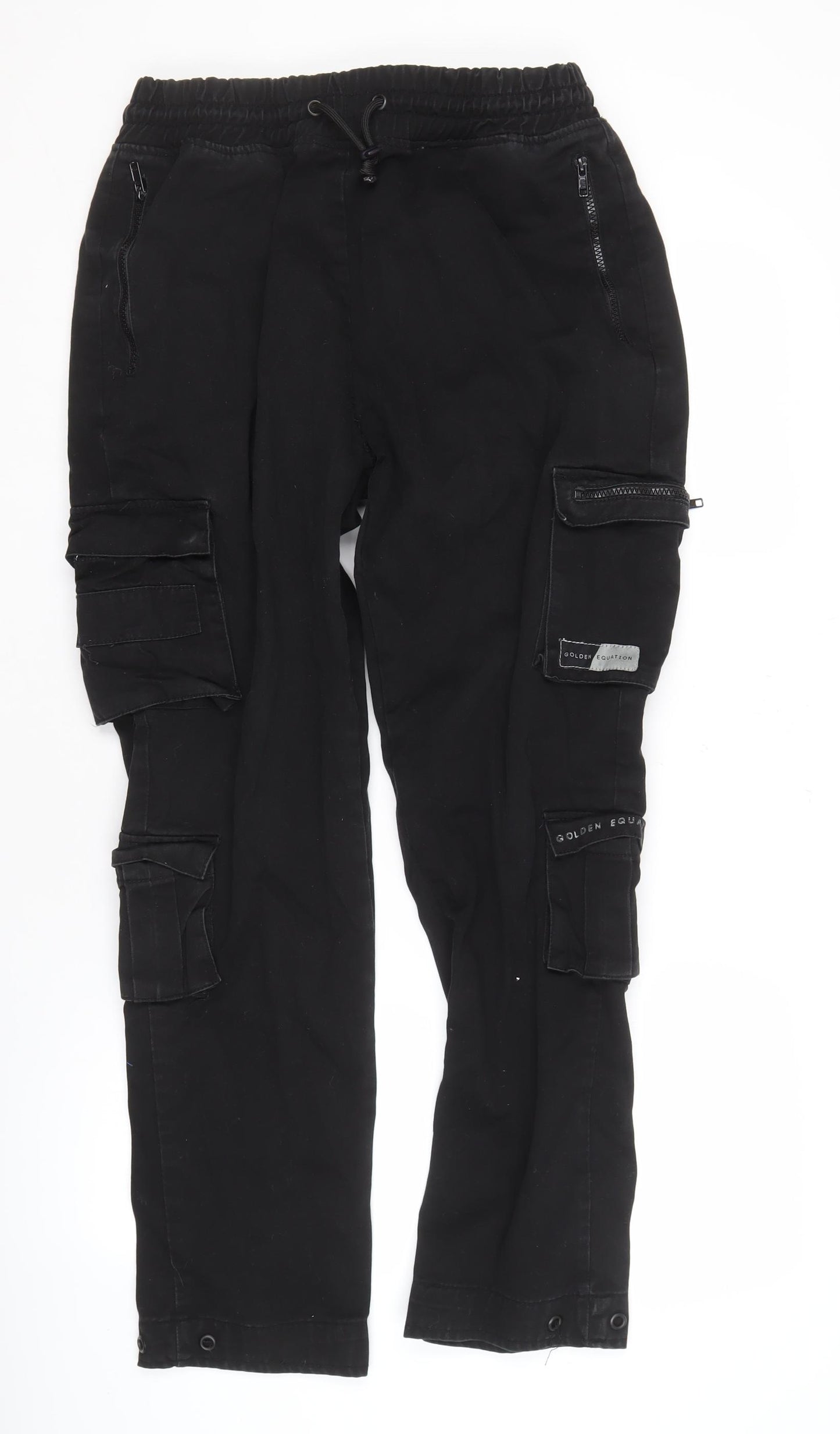 Golden Equation Mens Black Cargo Trousers Large