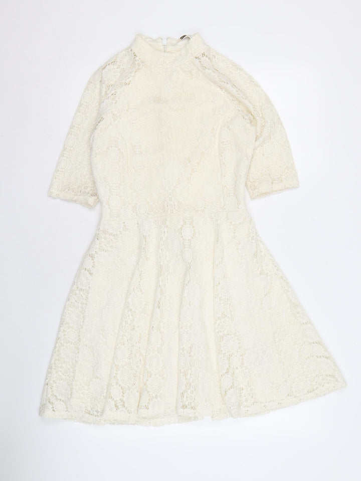 Miss Selfridge Women's Ivory Lace Dress Size 10