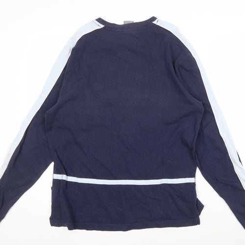 Nike Men's Blue Long Sleeve Cotton T-Shirt Size L