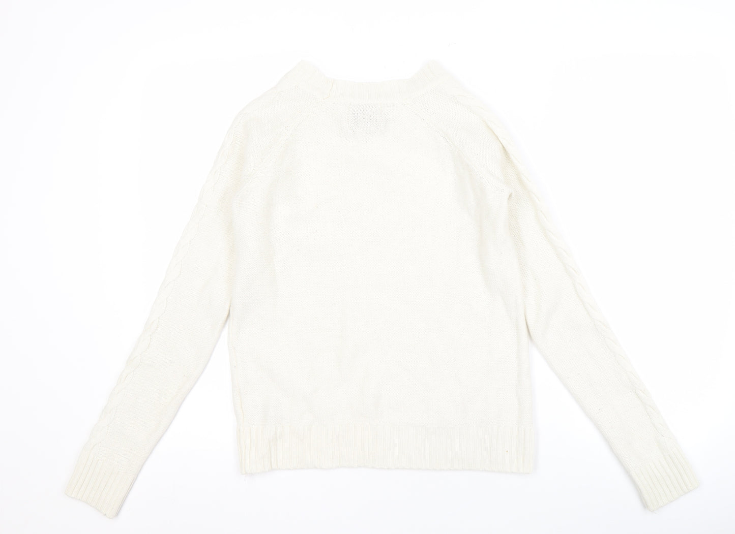 Aphorism Women's Ivory Cable-Knit Pullover Jumper M