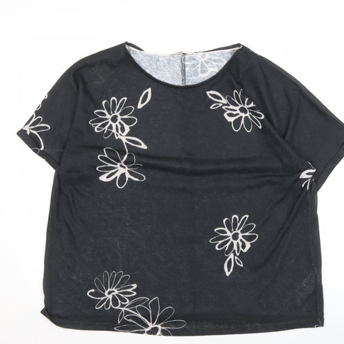 RJR. John Rocha Women's Black Floral Top Size 18