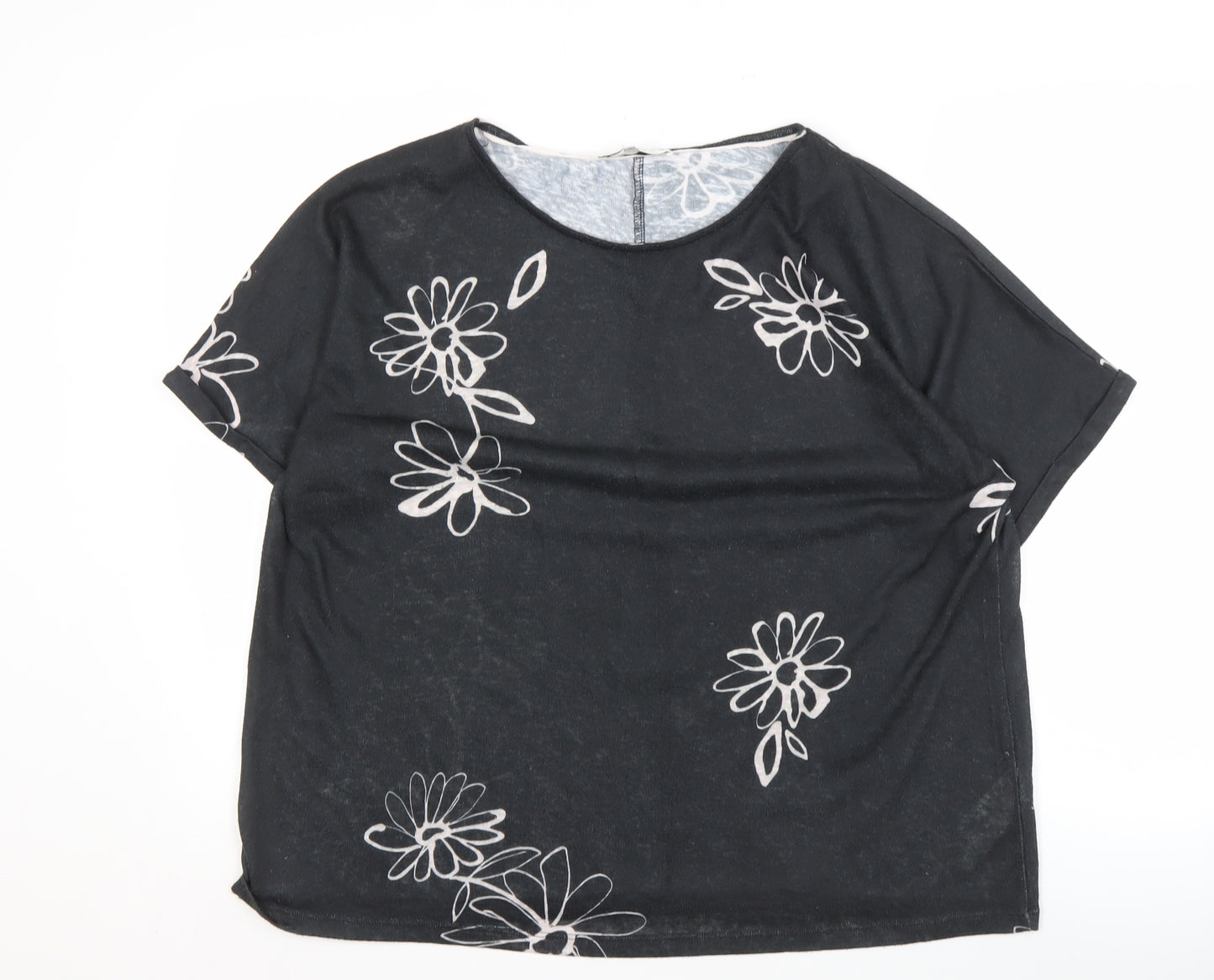 RJR. John Rocha Women's Black Floral Top Size 18