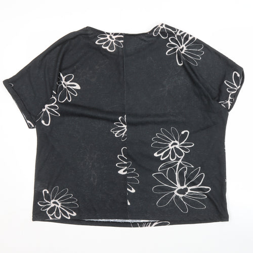 RJR. John Rocha Women's Black Floral Top Size 18