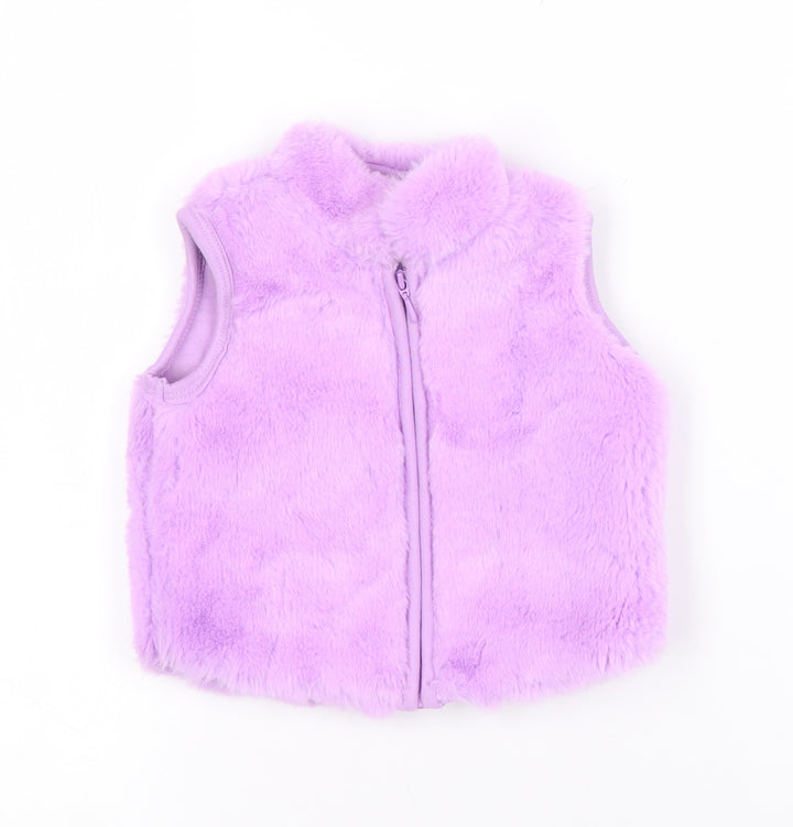 Baby Mac Unisex Purple Faux Fur Zipped Vest 3-6 Months