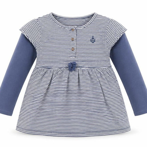 Next Girls Blue Striped Dress Shirt 4-5 Years
