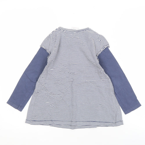 Next Girls Blue Striped Dress Shirt 4-5 Years