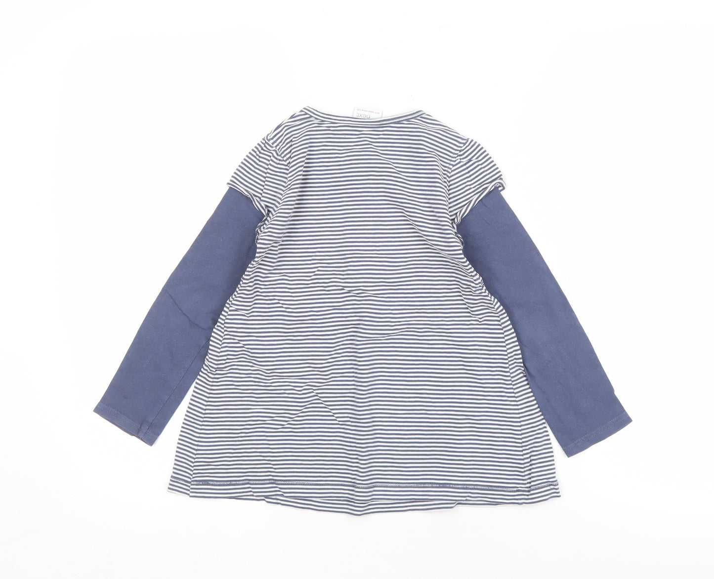 Next Girls Blue Striped Dress Shirt 4-5 Years