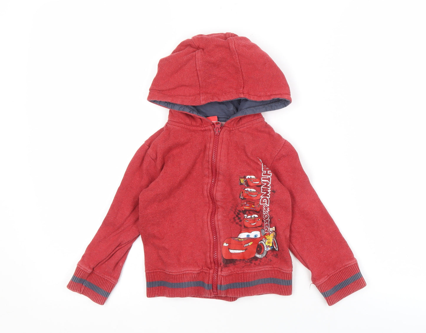 Tesco Boys Red Cars Full Zip Hoodie 2-3 Years