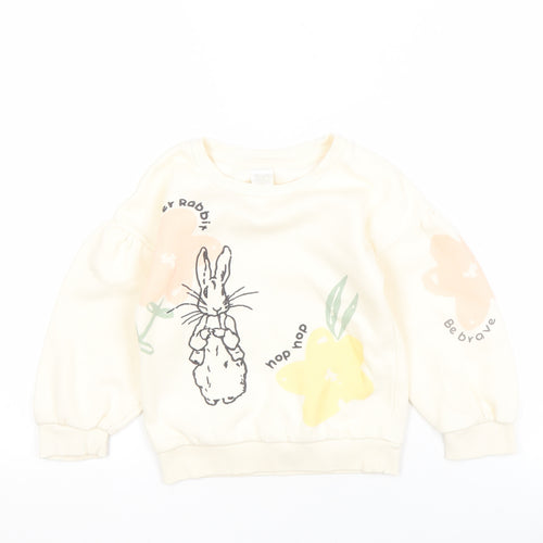 Tu Girls Ivory Peter Rabbit Sweatshirt 3-4 Years