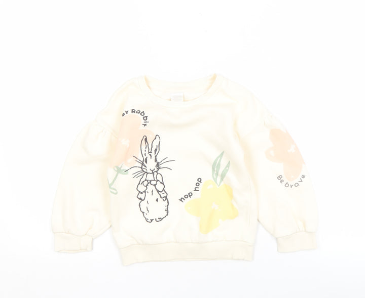 Tu Girls Ivory Peter Rabbit Sweatshirt 3-4 Years
