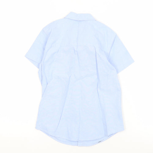 Matalan Boys Blue Button-Up Short Sleeve Shirt, Size 7 Years
