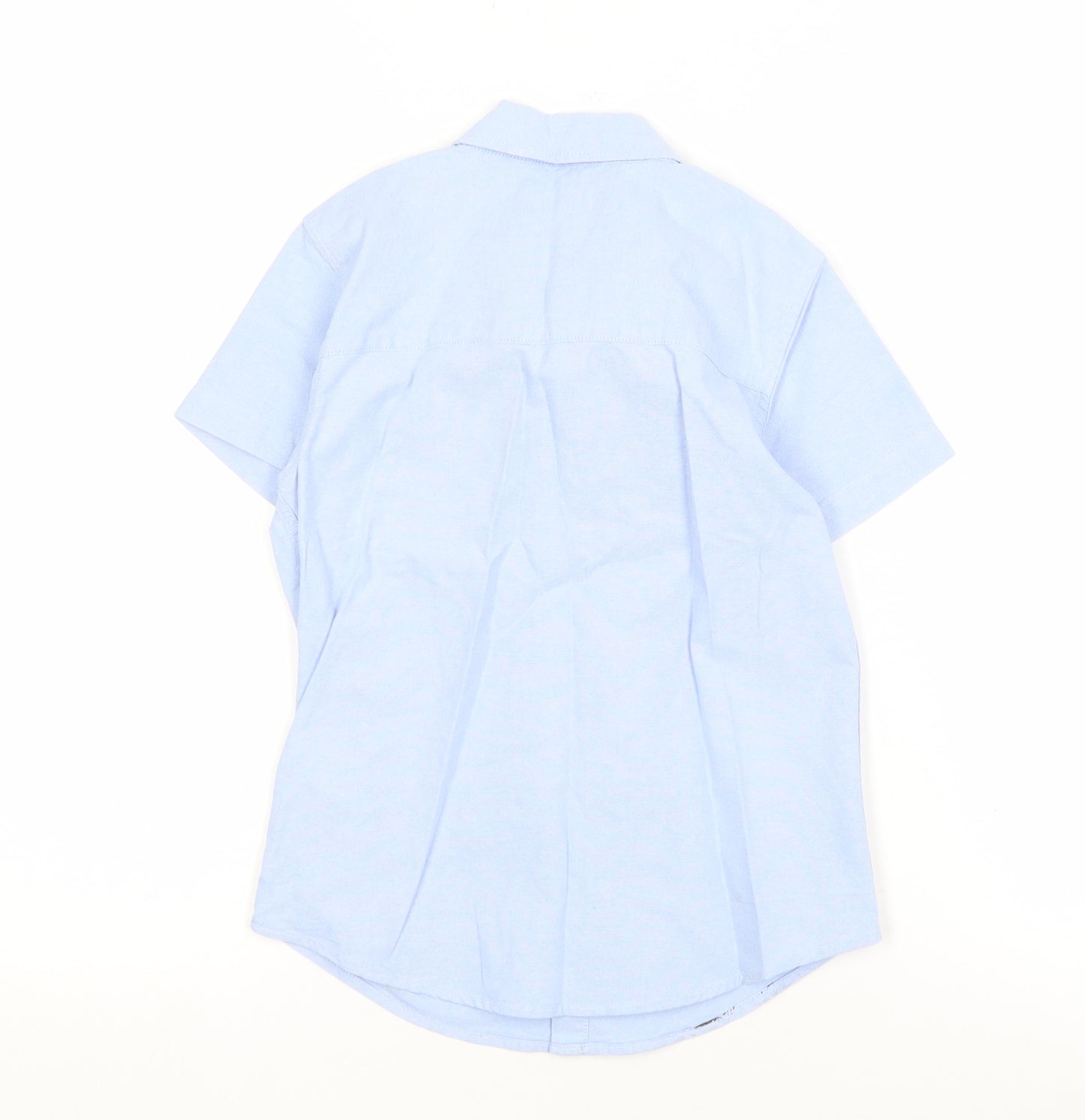 Matalan Boys Blue Button-Up Short Sleeve Shirt, Size 7 Years
