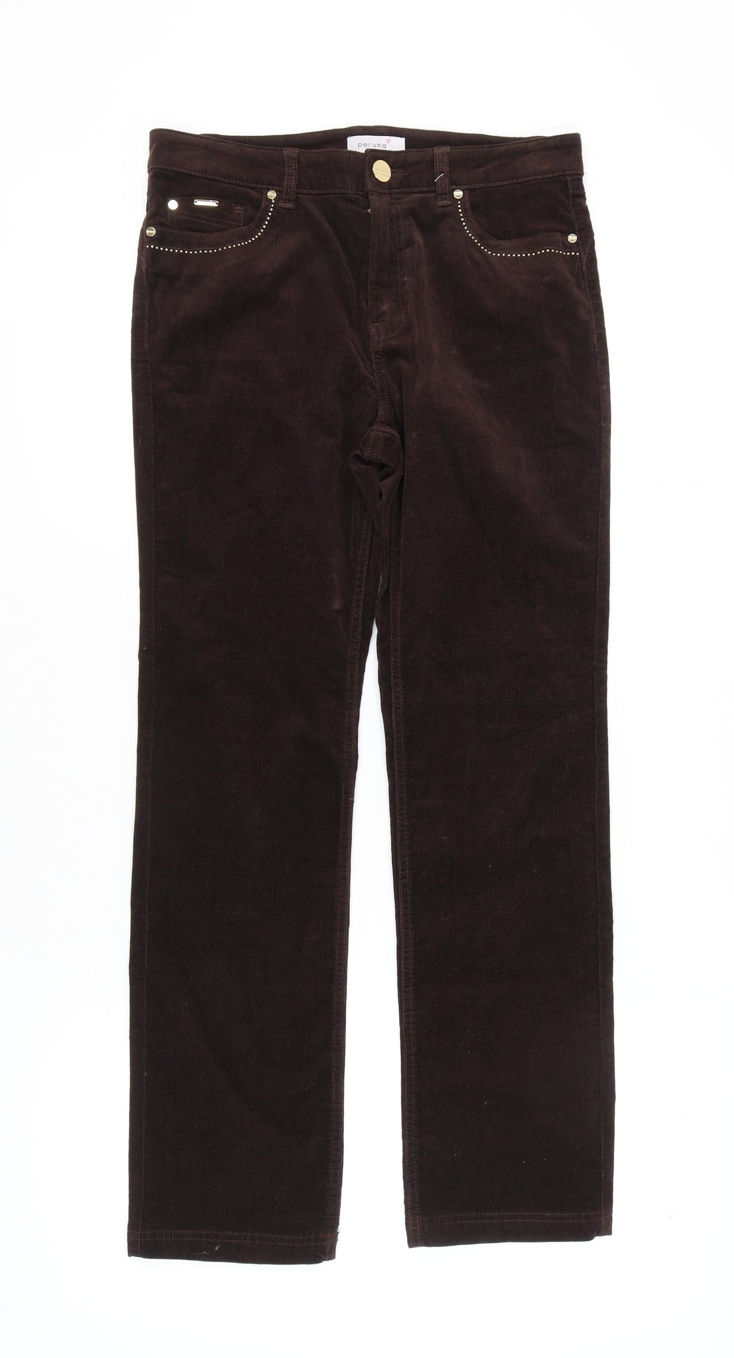 Marks & Spencer Women's Brown Corduroy Trousers Size 12