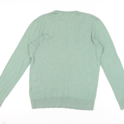 Zara Men Green Crew Neck Silk Cotton Cashmere Jumper M