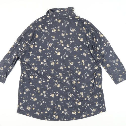 Fat Face Women's Blue Floral Button-Up Top Size 10