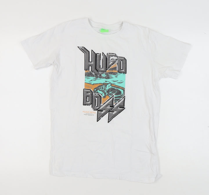 Hugo Boss Men's White Graphic Print T-Shirt, Size S
